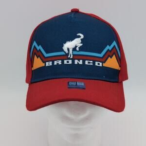 Ford Bronco Hat Cap Strap Back Mens One Size Red Blue Open Roads Brand Mountain